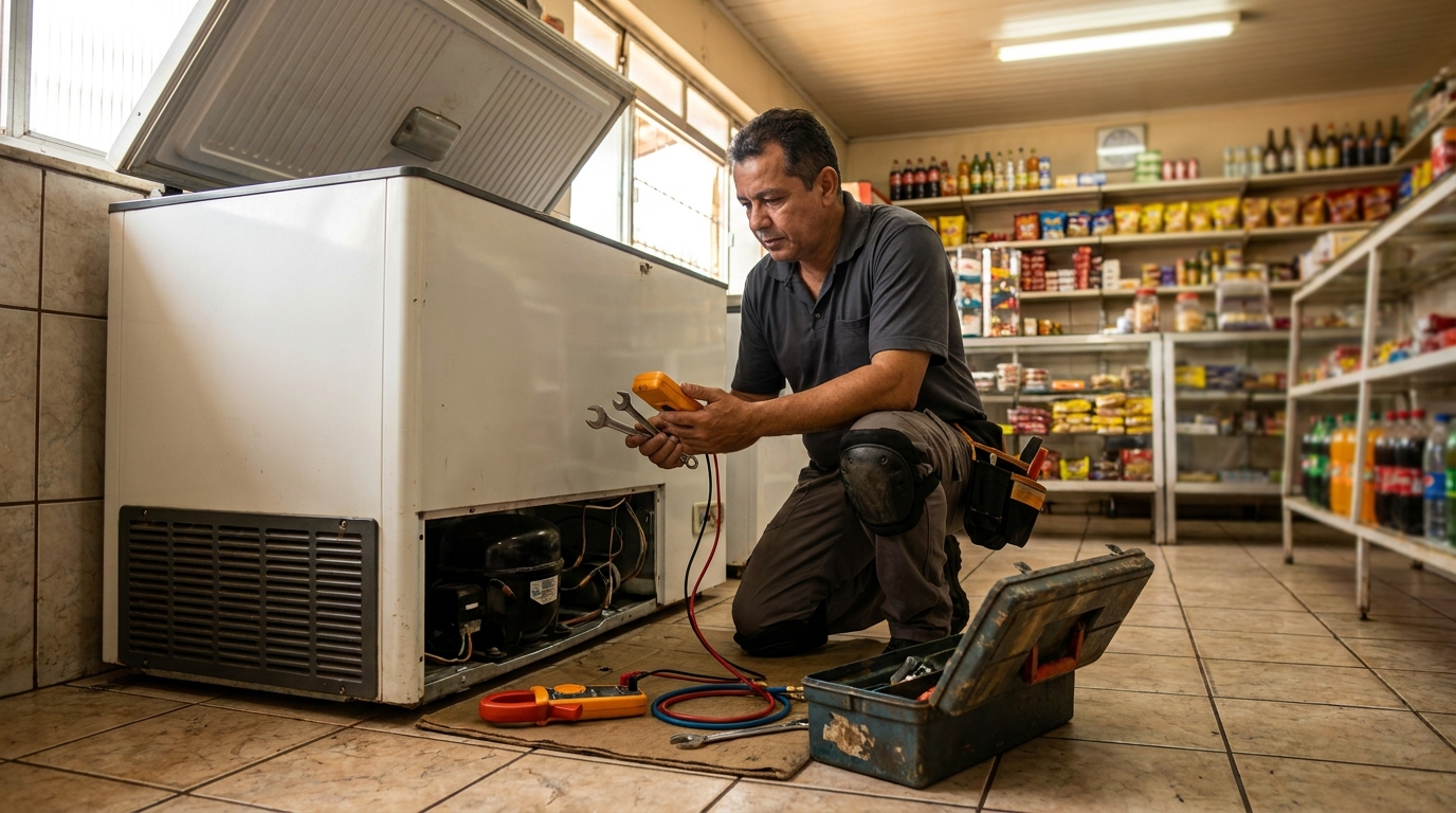 Técnico de conserto de freezer em residência em Santos‑SP